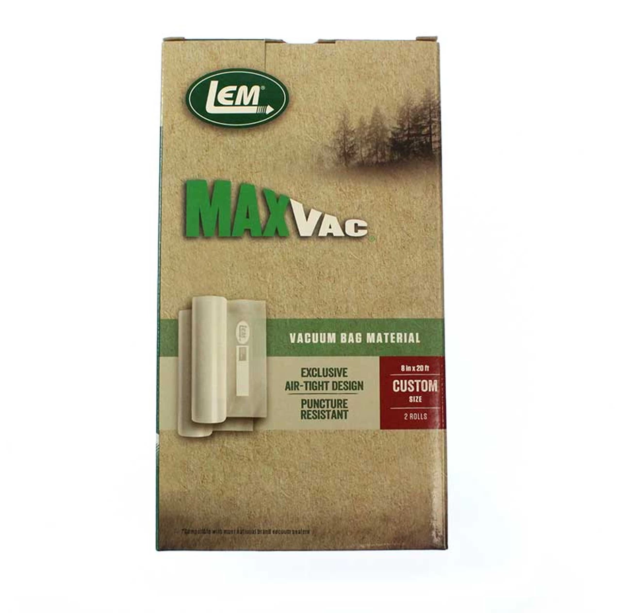 LEM Maxvac Vacuum Bag Rolls 8" X 20' 1 LEM Maxvac Vacuum Bag Rolls 8" X 20'